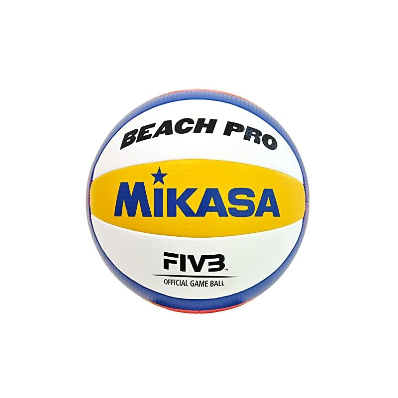 Mikasa Beach Volleyball, International Certified Ball (General, University, High School, Junior High School), White/Yellow/Blue/Red, BV550C-WYBR,