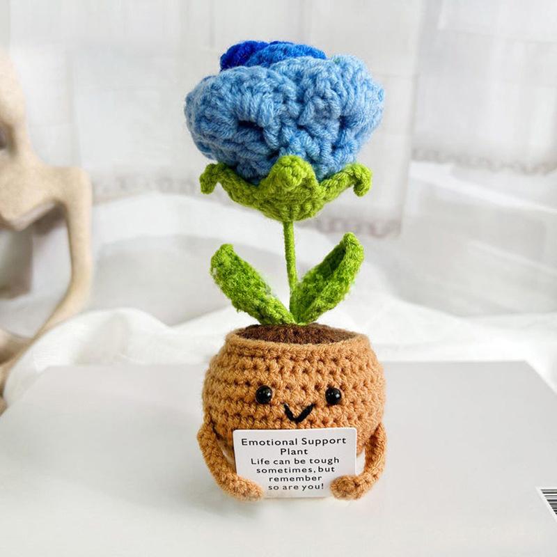 Mini Cute Crochet Potted Plants Eternal Flowers Wedding Gifts for Guests Handmade Sunflowers Flowers Mother's Day Gifts