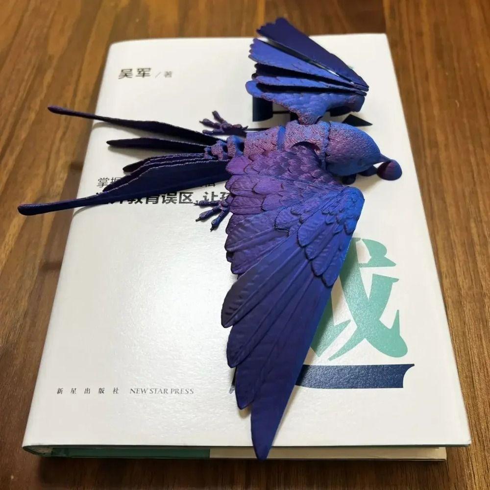 Solid Color 3D Printed Bird Model Multi-jointed Articulated Animal Figurine  Desktop Decoration