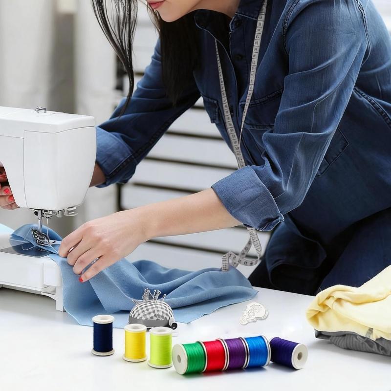 Sewing Threads Presser Foot Bobbins Kit for Hand & Machine Sewing DIY Embroidery