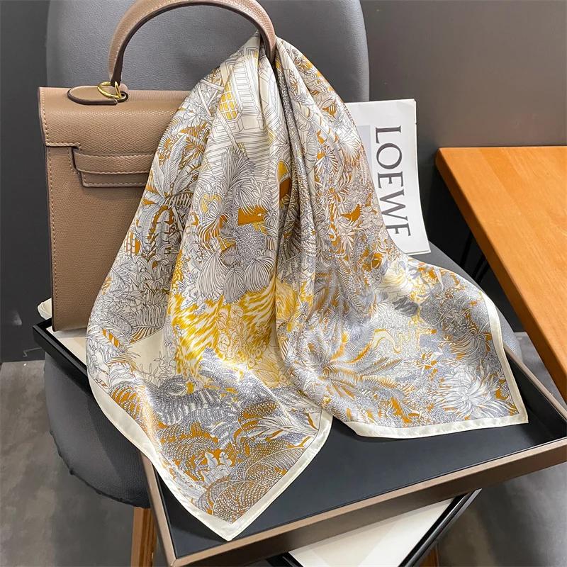 

100% Real Silk Scarf New Natural Shawl Wraps Women Ladies Fashion Scarves Foulard Bandana Square Headband Hijab Poncho Pashmina