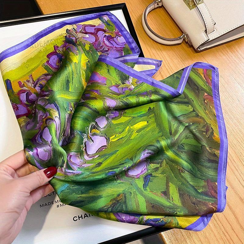 Fashion Silk Scarf 53cm Square Bandelet Women's Silk Temperament Small Scarf Neck Decorative Wrap Printed Scarves