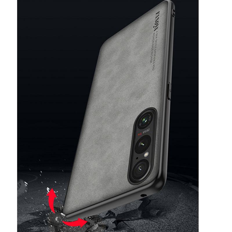 Case for Sony Xperia 1 V II Vii Luxury Sheepskin PU Leather Silicone Shockproof Matte Bumper Cover for Xperia 1V 10V Phone Shell