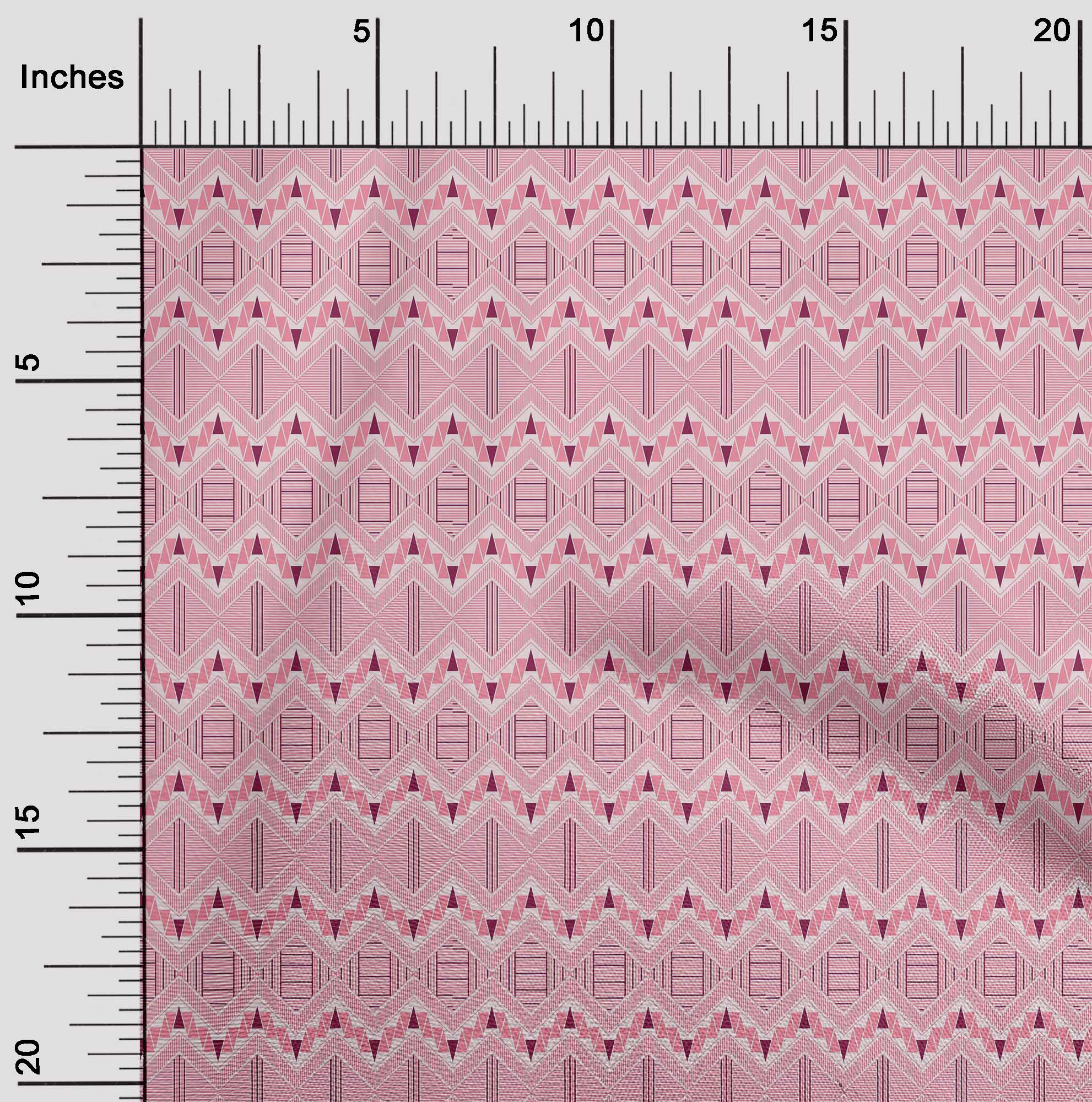 

OneOone Cotton Flex Fabric Chevron & Triangle Geometric A Printed Craft Fabric BTY 40 дюймів 42 Inch Wide - Viscose Chiffon рожевий