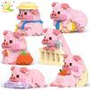Non-Toxic Mini Cute Pig Micro Building Blocks 3D Diamond Model Animals Bricks Diy City Construction Toys For Children Kids Gift