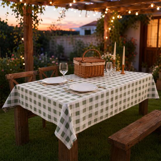 Rectangle Tablecloth, Waterproof Oil-Proof Tablecloth, Easy to Wipe Clean, Checkered Table Cover for Dining Table Outdoor Camping Picnic Patio Use