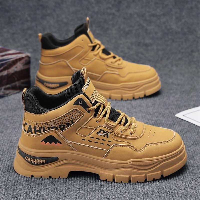 

Новые мужские классические модные кроссовки на высокой платформе для скейтбординга на толстой подошве для четырех сезонов, удобные кроссовки для баскетбола с мягкой подошвой 44 жёлтый