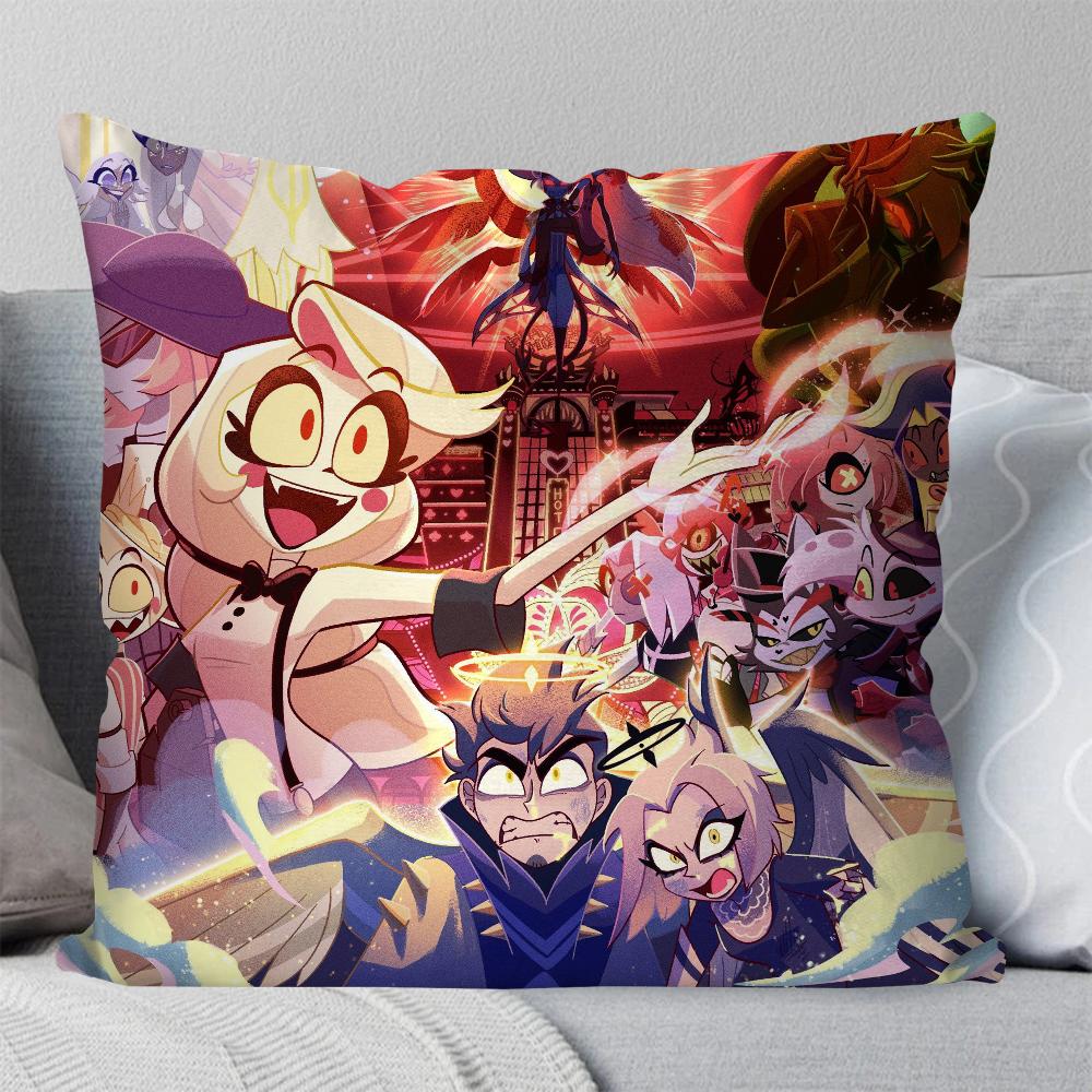 Animation H-Helluva B-Boss Pillow Case Square Pillow Bedroom Sofa Leisure Comfort Cushion Car Living Room Home Decoration 40X40