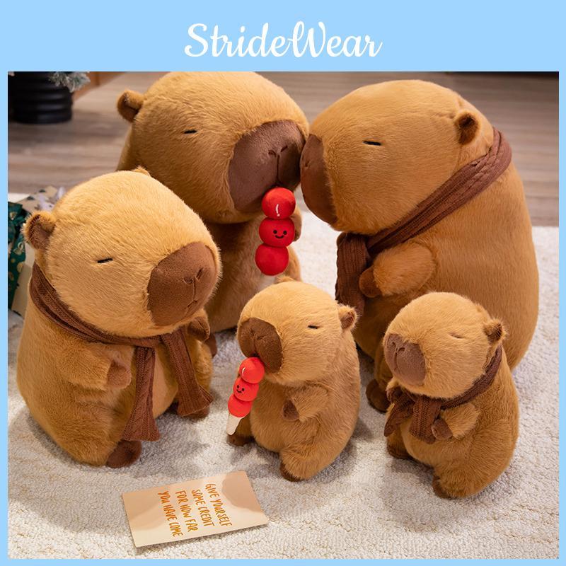 Scarf Wear Capybara Cartoon Plush Dolls Childrens Gifts Toys Home Decoration