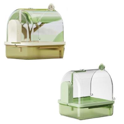 Hanging Bathtubs Shower Box Parrots Bathtubs Clear Automatic Visible Bath Shower for Small Birds Birdcage Decoration