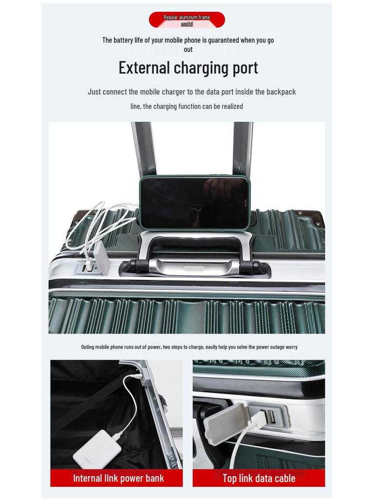 20" Carry-On Trolley with Silent Wheels, Combo Lock - Men's, Women's, Student - Large 28" Capacity