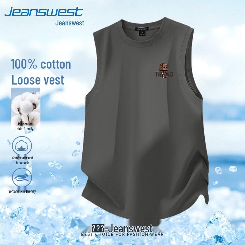 Jeanswest Men s Loose Fit Cotton Graphic Tank Top 5XL
