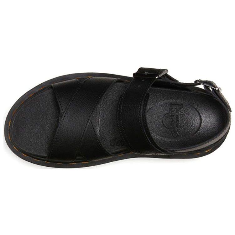 Dr. Martens Martin Two-Layer Cowhide Versatile Simple One-Strap Sandals Women Sandals Black 30717001