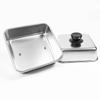 Stainless Steel BBQ Grill Lid With Ergonomic Handle Square Basting Cover Cheese Melting Dome For Indoor And Outdoor Use