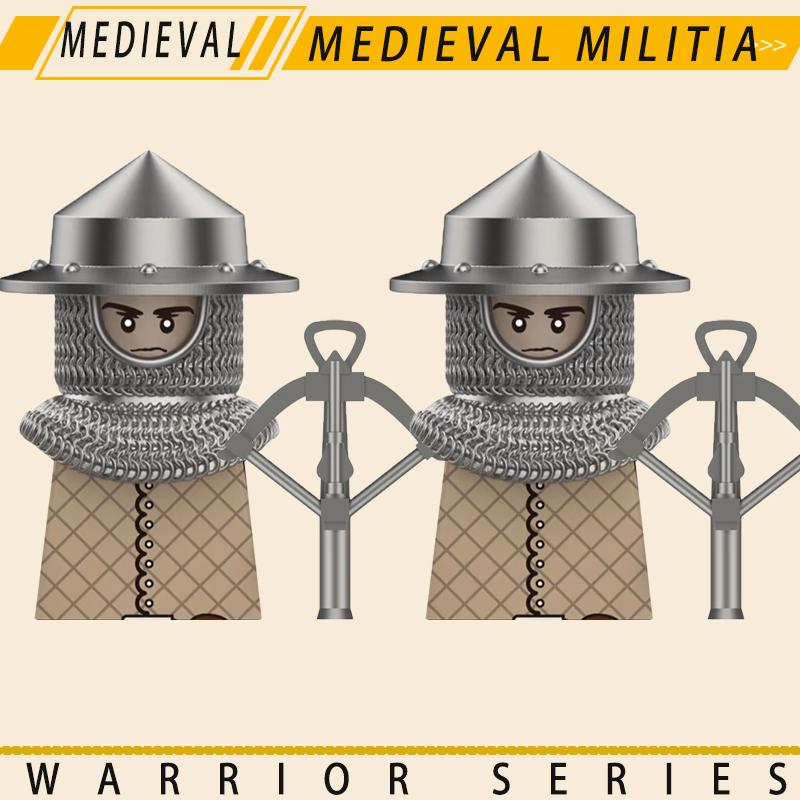 Medieval Military Knights Series Building Blocks Castle Army Soldier Figures Shield Sword Accessories Warrior Bricks Gifts Toys