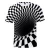 Sommer Neue Herrenbekleidung Modisch und Personalisiert 3D-Druckmuster Spiral Farbiges T-Shirt Große Größen Lässig und Bequem