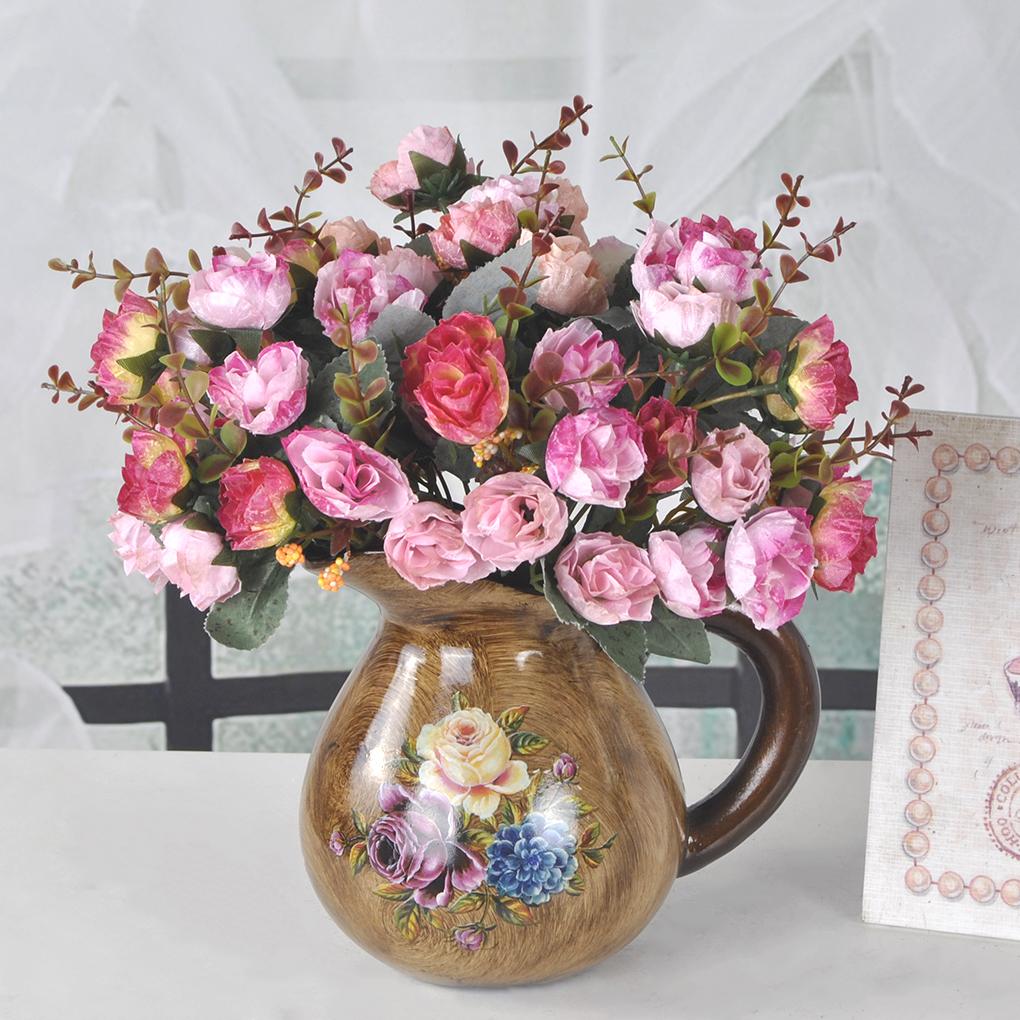 21Heads Artificial Rose Flower Silk Flower Wedding Party Bouquet Home Decor