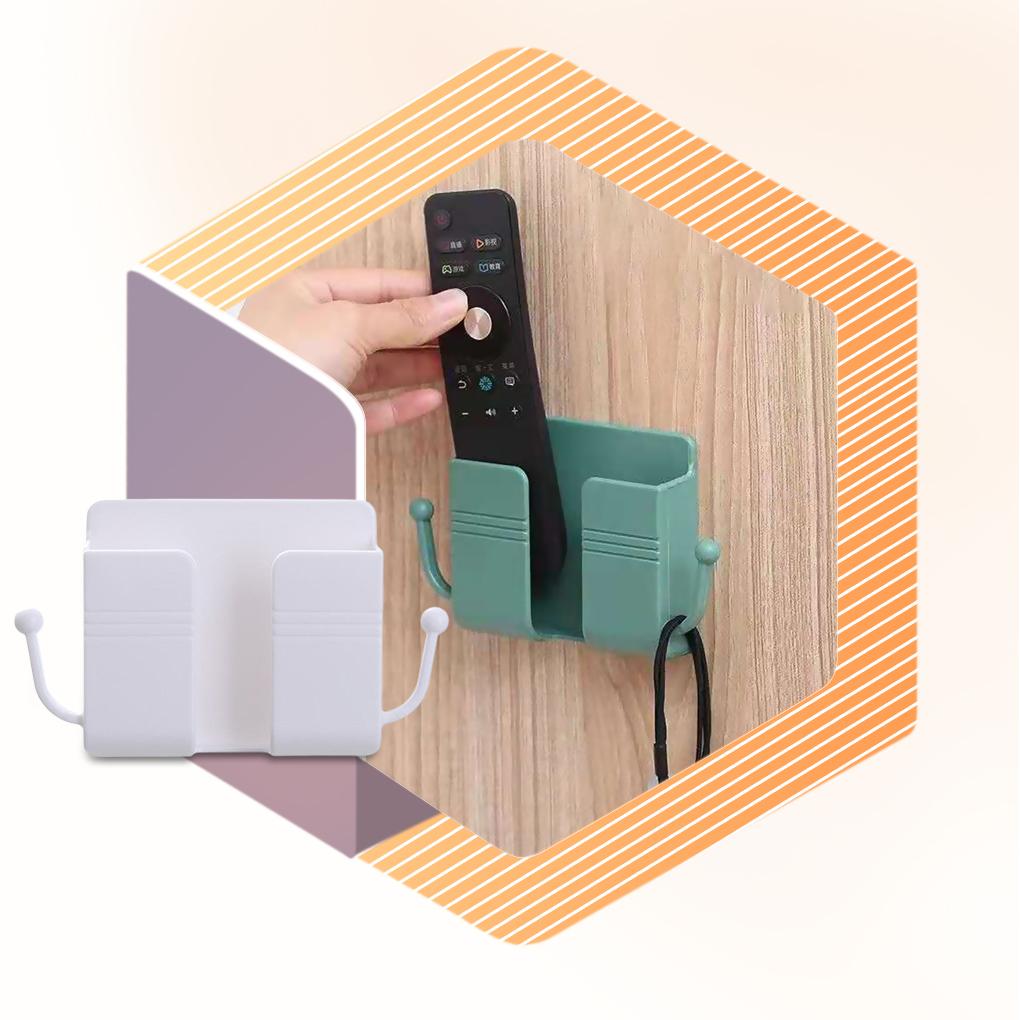Wandmontierter Telefonladehalter, selbstklebender Fernbedienungs-Organizer, multifunktionaler Schlüsselanhänger, Aufbewahrungsbox für Haushalt und Hotel