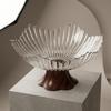 Creative Pedestal Snack Bowl PET Fruit Tray Stylish Table Centerpiece for Living Room Kitchen Countertop Parties