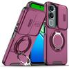 Magnetic Metal Ring Stand Armor Case For VIVO Y31 5G Y21d Slide Push Window Lens Protection TPU Frame Hard Plastic Phone Cover