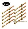 Galvanized Carbon Steel M6x40-120mm Flat Round Head Hex Socket Cap Screw & Barrel Nut Set (10-pack)