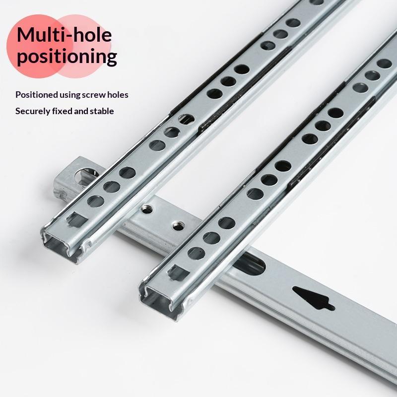 2Pcs Kitchen Cupboard Drawer Slides 17Mm Wide Furniture Guide Rail Full Extension Parts Hardware Furniture Drawer Slides Parts