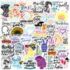 50 Small Size 4cm English Letters Inspirational Text Stickers Cup Helmet Suitcase Notebook Graffiti Stickers