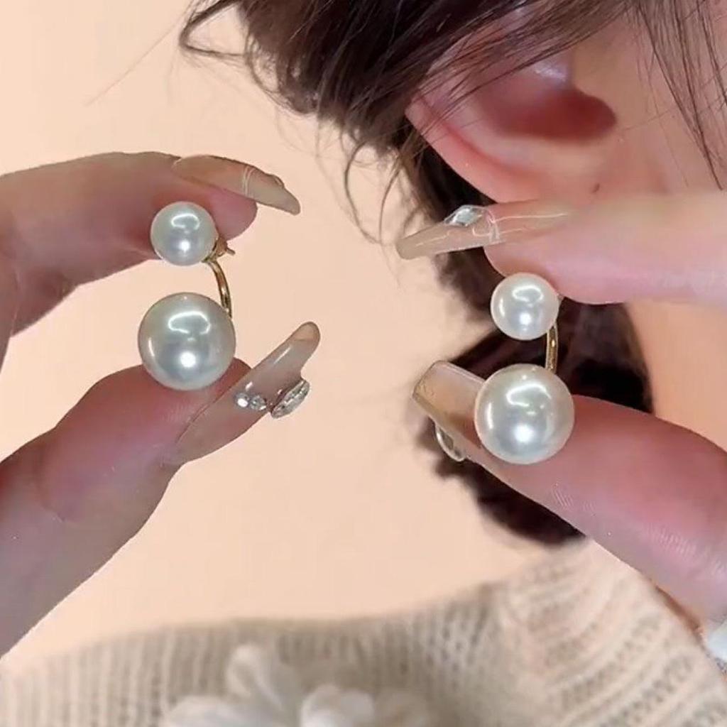 High-End 2025 Two-Way Red Bead Stud Earrings for Women - Fashionable & Versatile