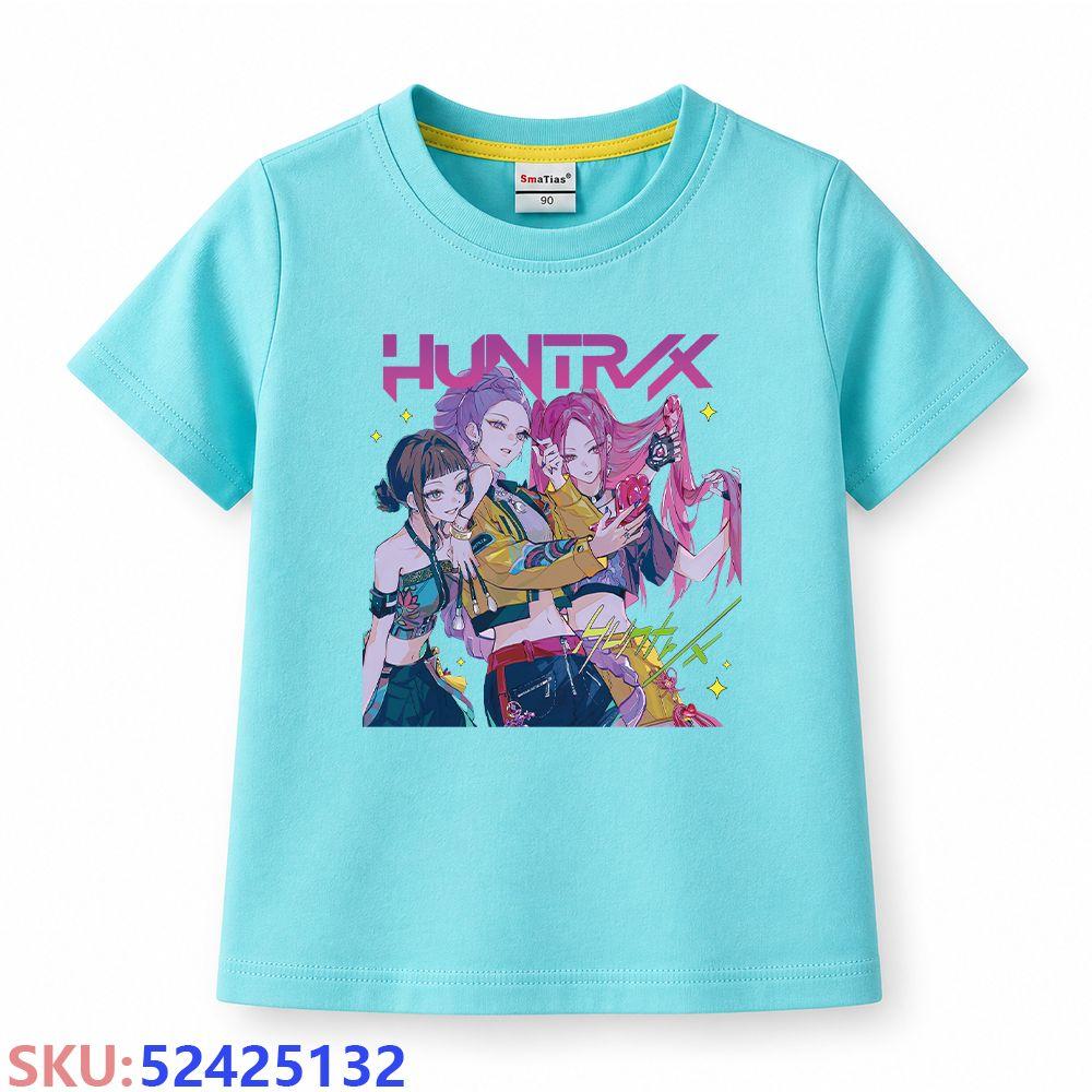 KPop Dämonenjäger Kinder-Cartoon-Print T-Shirt