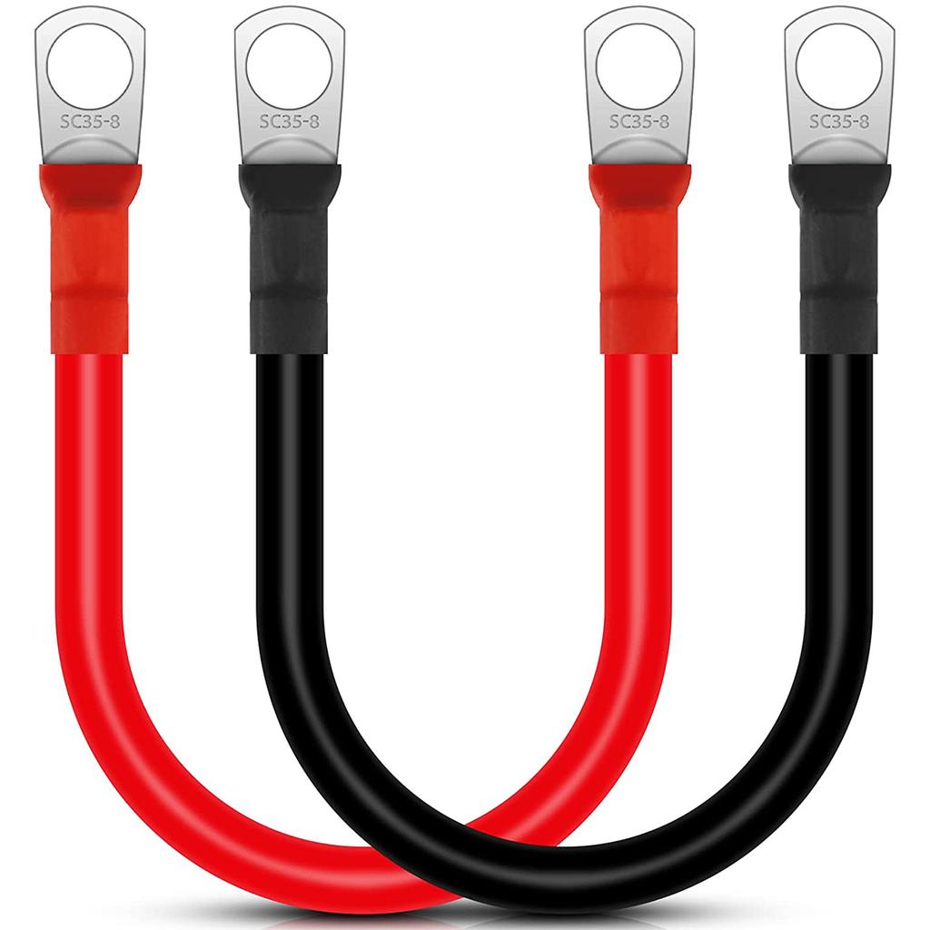 Soft Silicone Battery Cable Set 2AWG  2Tin-plated Copper Connection Wire Waterproof Flexible for Car/Inverter/UPS