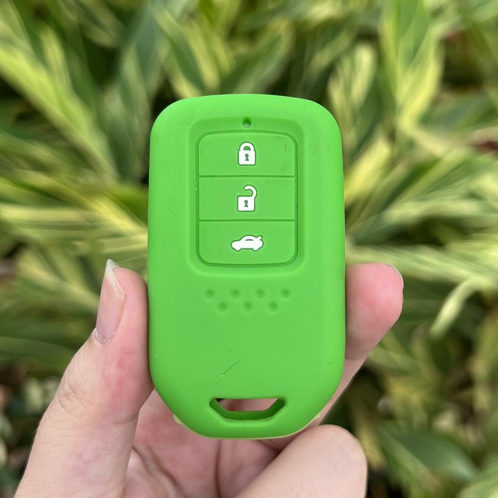 3 Buttons Silicone Car Fob Key Cover Protect Skin Case Holder for Honda Fit City Greiz Jazz XRV Venzel HRV CRV Remote Keychain