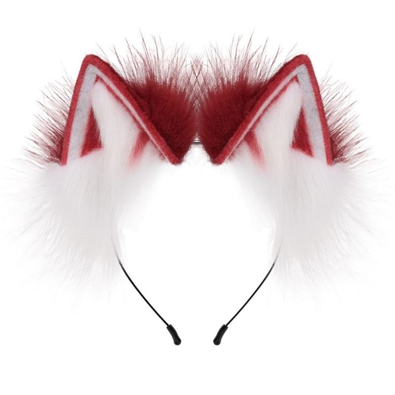 Realistic Foxes Ear Headbands Carnivals Party Plush Headpiece Movie Enthusiasts Party Role Play Animes Makeup Hairband