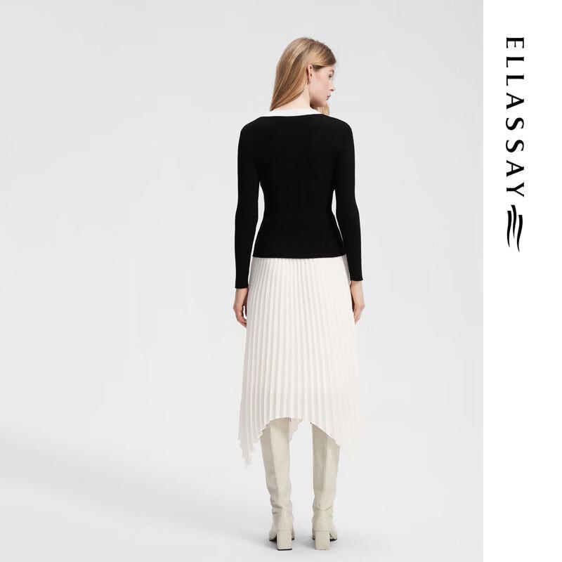 ELLASSAY Relaxed Pleated Waist Knit Top
