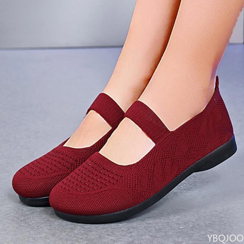 Mesh Breathable New Women's Sports Leisure Shoes Comfortable Soft Sole Flat Bottom Women's Vulcanized Shoes Large Size Sneakers