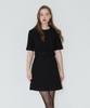 VEM.VER Belted Half Sleeve Tweed Dress_Black