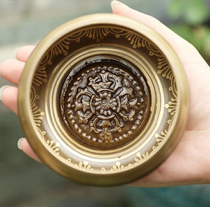 Singing Bowl Set, 8.5cm Diameter, with Stick and Cushion, for Healing, Relaxation, Yoga, and Meditation