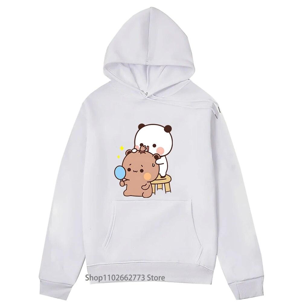 Mädchen Kawaii Grafik Hoodie Bubu Dudu Print Sweatshirt Cartoon Panda Bär Kleidung Unisex Kleidung für Frauen Y2k Kleidung Frühling