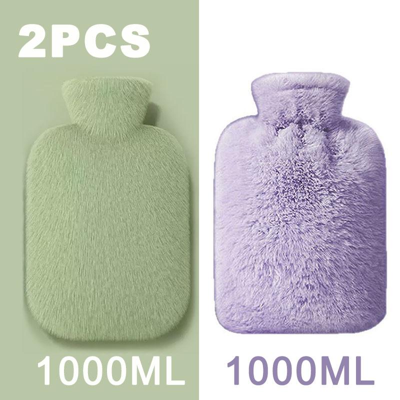 1/2PCS1000ML Soft Hand Warmer Hot Water Bag Bottles Removable Washable Foot Warmer with Cloth Cover Explosion-Proof Girl Winter