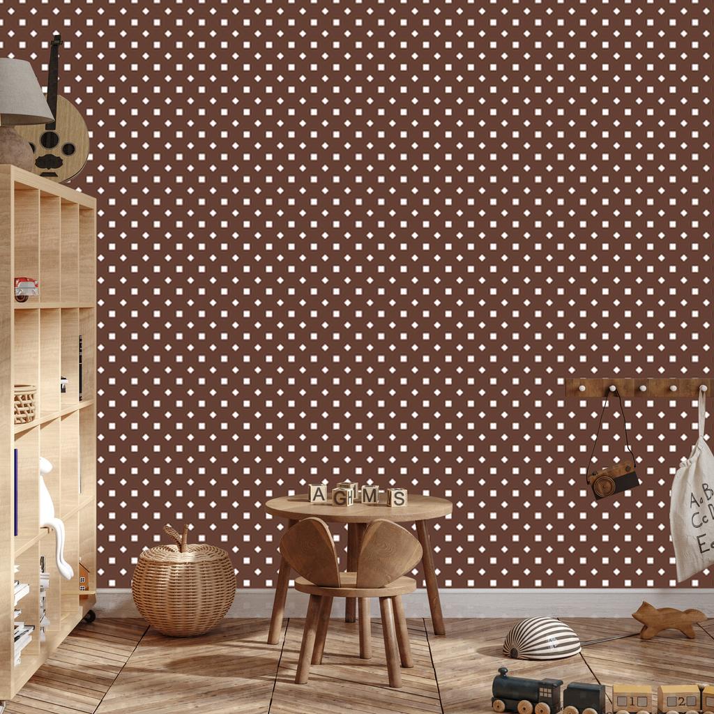 Brown and Rust Dots Wallpaper for Living Room and Bedroom 50x1000