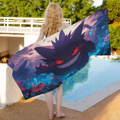 Classic Handsome G-Gengar Game Anime Beach Swimming Towel Soft Absorbent Washcloth Children's Gifts for Kids Travel Camping Gym