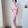 Miyake Pleats 2026 Elegant Batwing Sleeve Hip-Hugging Long Dress