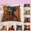 Decorative Tribal African Women Lifestyle Cushion Cover Stylish Linen Pillow Case For Unique Home Decor