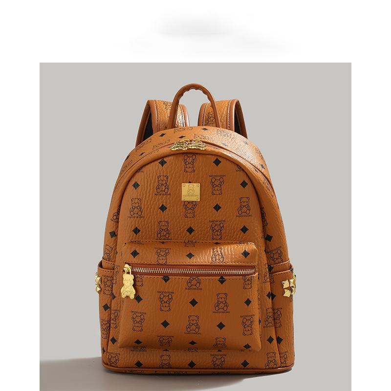 Cute Bear Commuter Backpack New Fashion Versatile Trendy Female College Student Backpack Large Capacity Schoolbag