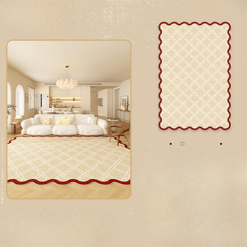 Irregular Shapes Carpets for Living Room Thick Anti-slip Lounge Mat Fluffy Soft Study Rug Cream Style Bedroom Decor Plush Carpet