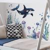 Underwater Whale Seaweed Jellyfish Bathroom Bathtub Wall Sticker Waterproof Home Background Decoration Self-Adhesive