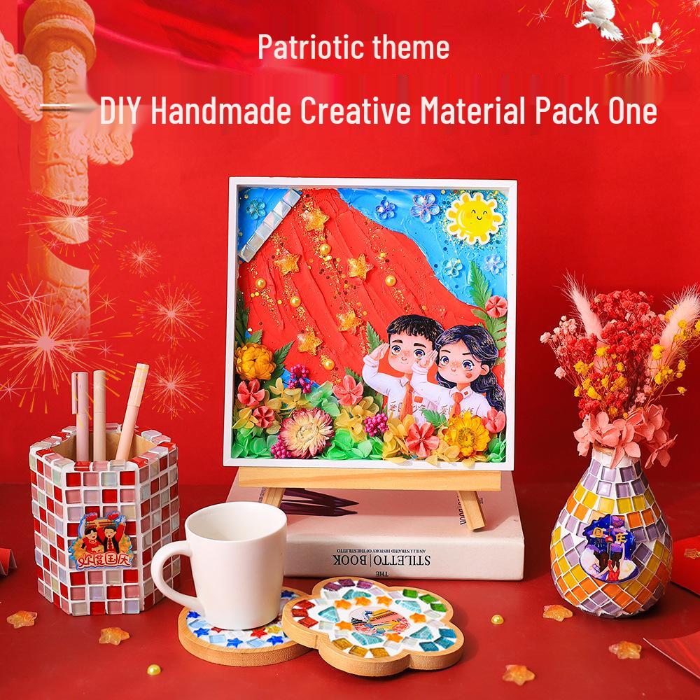 

Eleventh National Day Patriotic DIY Mosaic Coaster & Pen Holder Kit