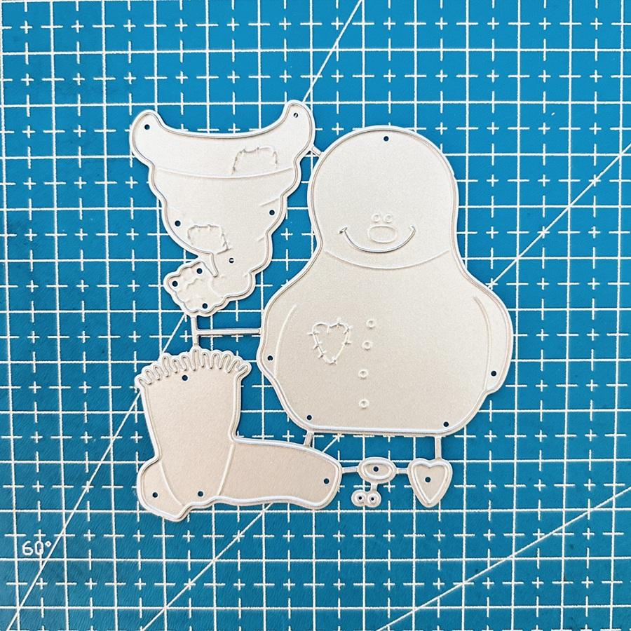 2pcs/set Christmas Snowman Metal Cutting Dies Stencil for DIY Scrapbooking Photo Album Embossing Paper Cards Crafts Diecuts