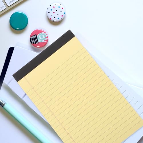 STOBOK Legal Pads, 4-Pack, Lined Memo Pads, A5 Size with Cutouts, Portable, Business Memos, Meeting Records, Student Notebook, Home Office Stationery,