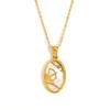 MamacitaLay 18K Gold Plated Stainless Steel Zircon Star Twelve Constellation Shell Necklace Women's Waterproof Neck Jewelry Gift
