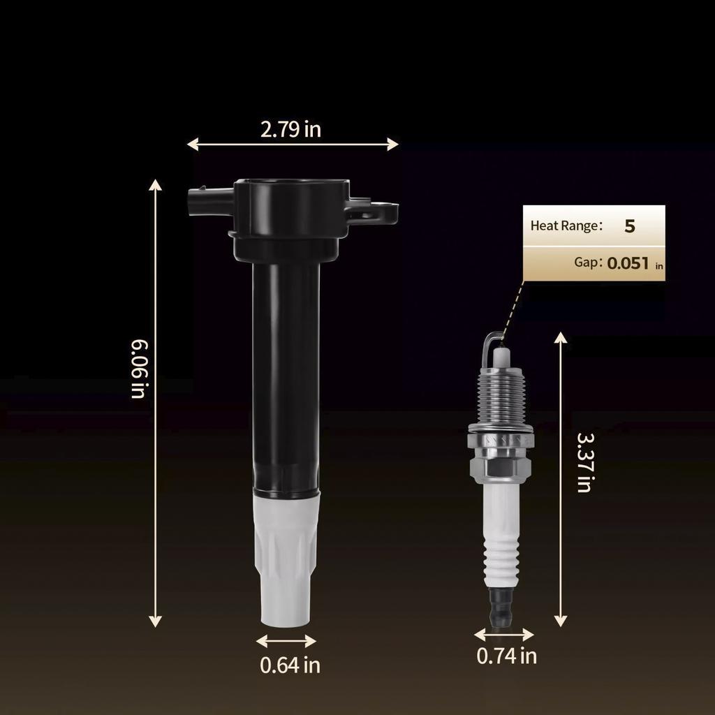 6pcs Ignition Coil & Spark Plugs UF502 For Dodge Chrysler 3.5L 4.0L